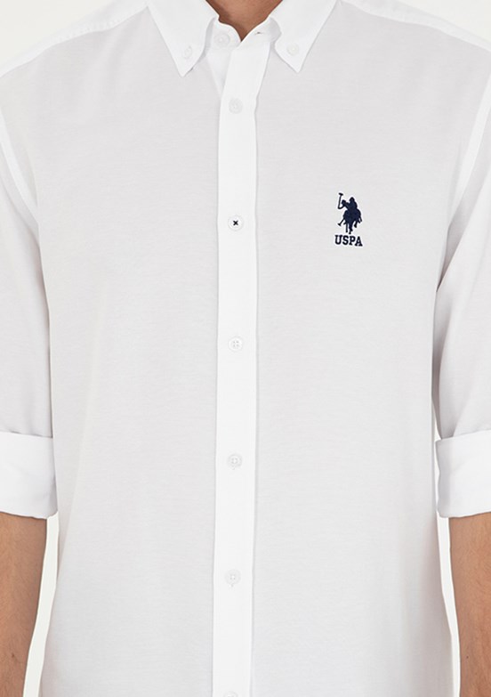 US POLO ASSN Erkek Beyaz Uzun Kol Gömlek