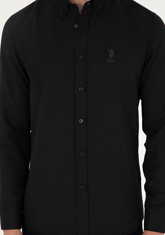 US POLO ASSN Siyah Erkek Uzun Kol Gömlek