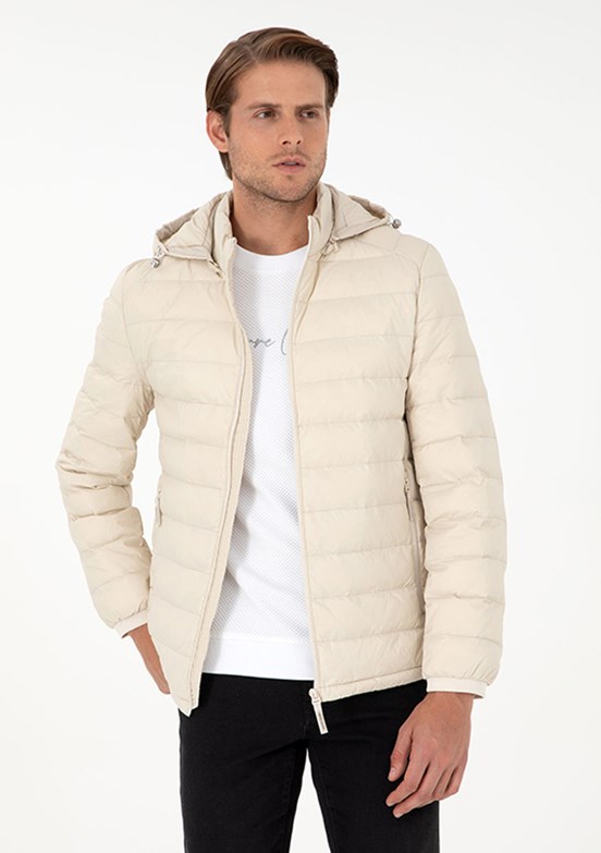 PİERRE CARDİN Bej Erkek Slim Mont