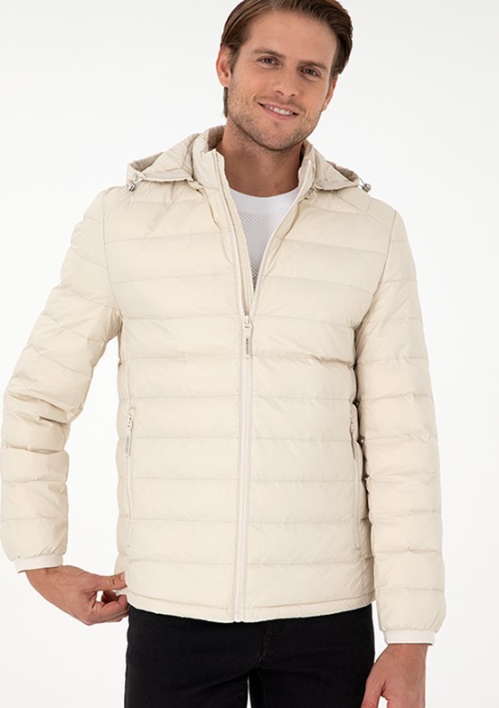 PİERRE CARDİN Bej Erkek Slim Mont