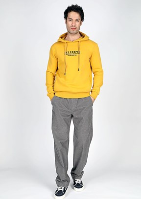 Lee Cooper Sarı Erkek Kapüşonlu Sweatshirt