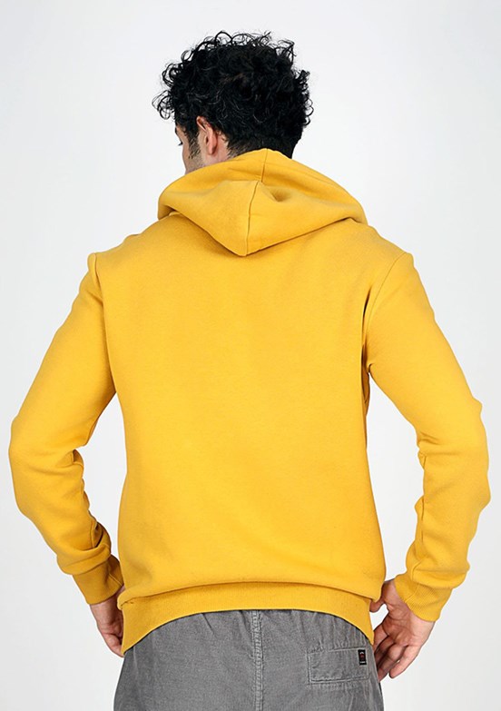 Lee Cooper Sarı Erkek Kapüşonlu Sweatshirt