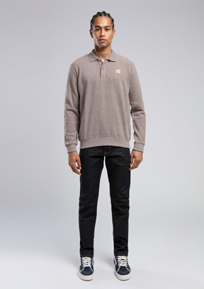 LEE COOPER Bej Erkek Polo Yaka Sweatshirt