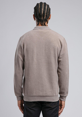 LEE COOPER Bej Erkek Polo Yaka Sweatshirt