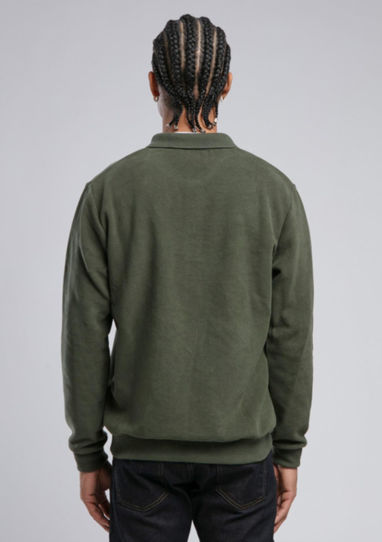 LEE COOPER Yeşil Erkek Polo Yaka Sweatshirt