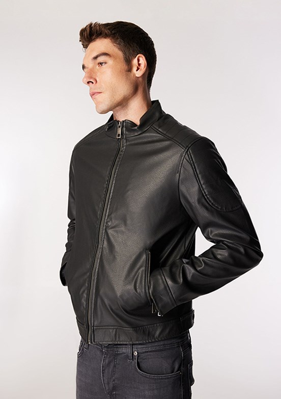 LEE COOPER Siyah Erkek PU Mont
