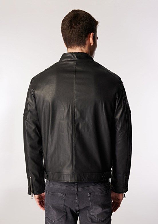 LEE COOPER Siyah Erkek PU Mont