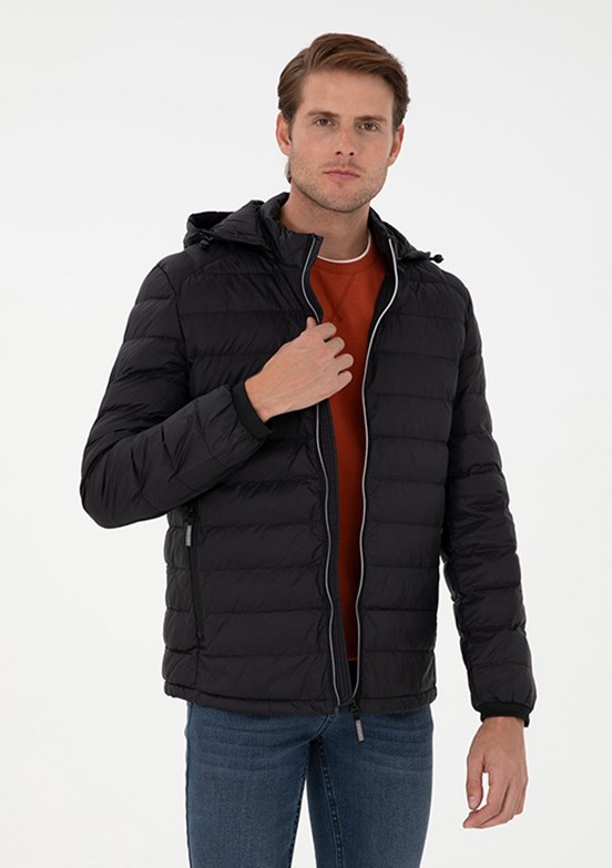 PİERRE CARDİN Siyah Erkek Slim Mont
