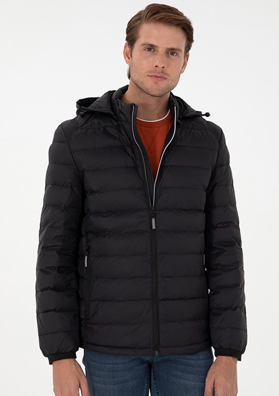 PİERRE CARDİN Siyah Erkek Slim Mont