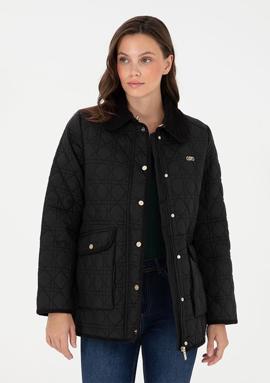 US POLO ASSN Siyah Kadın Basic Mont