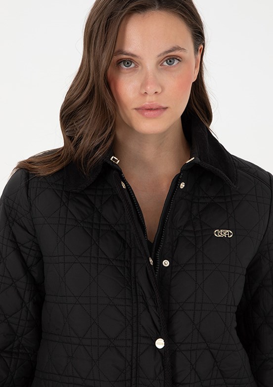 US POLO ASSN Siyah Kadın Basic Mont