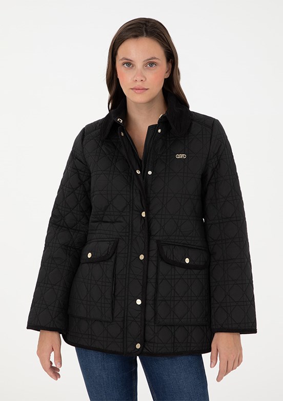 US POLO ASSN Siyah Kadın Basic Mont