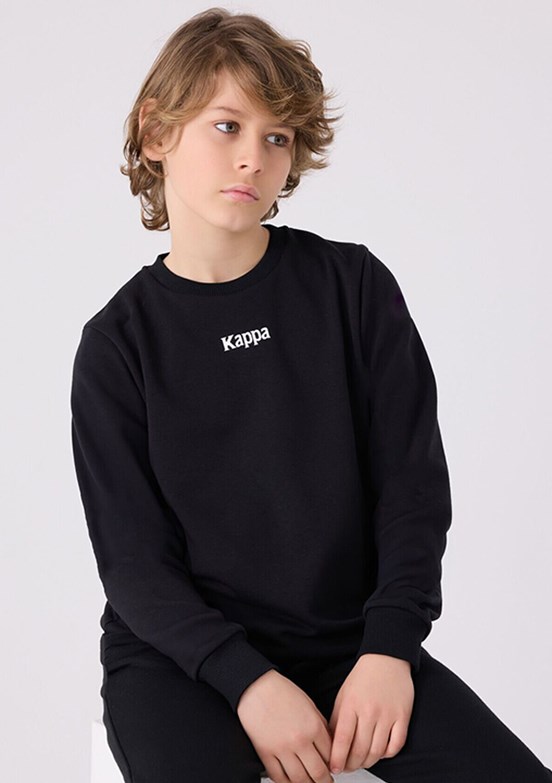 Kappa Siyah Erkek Çocuk Baskılı Sweatshirt