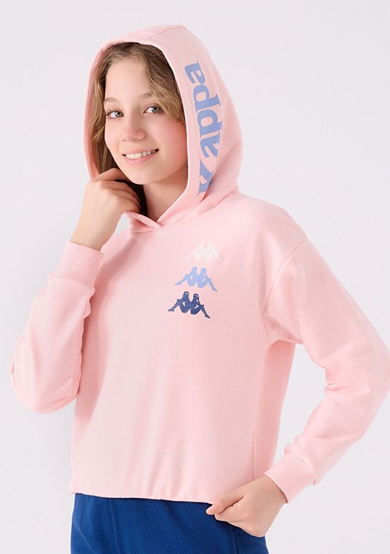 Kappa Pembe Açık Kız Çocuk Baskılı Sweatshirt