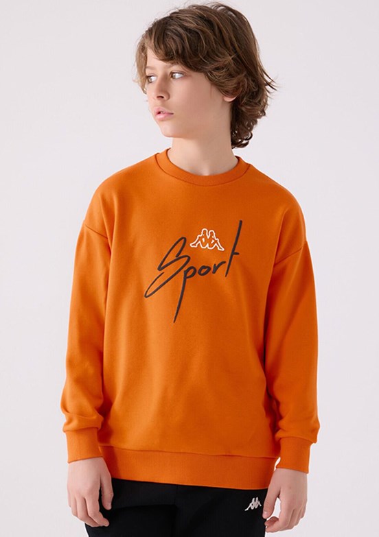 Kappa Turuncu Erkek Çocuk Baskılı Sweatshirt