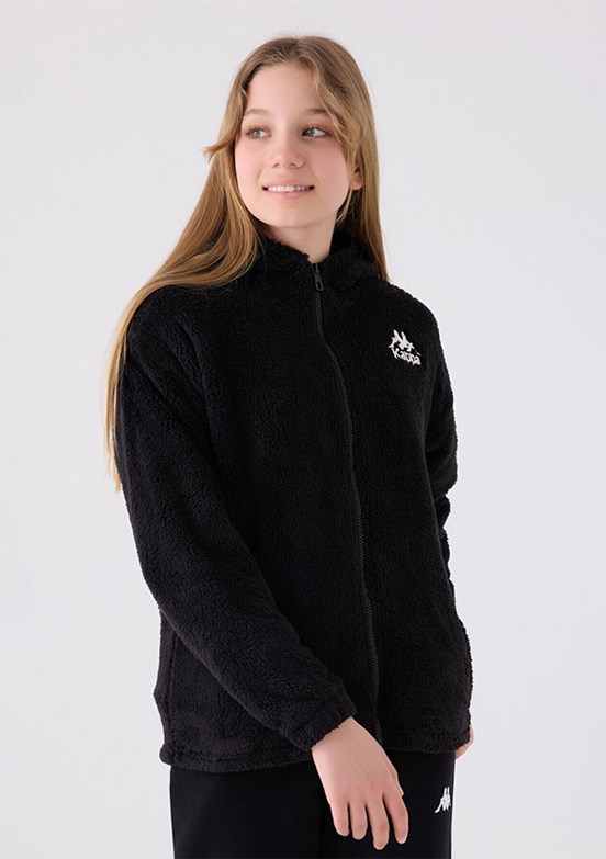 Kappa Siyah Kız Çocuk Fermuarlı Sweatshirt