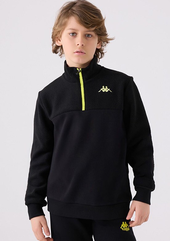 Kappa Siyah Erkek Çocuk Baskılı Sweatshirt