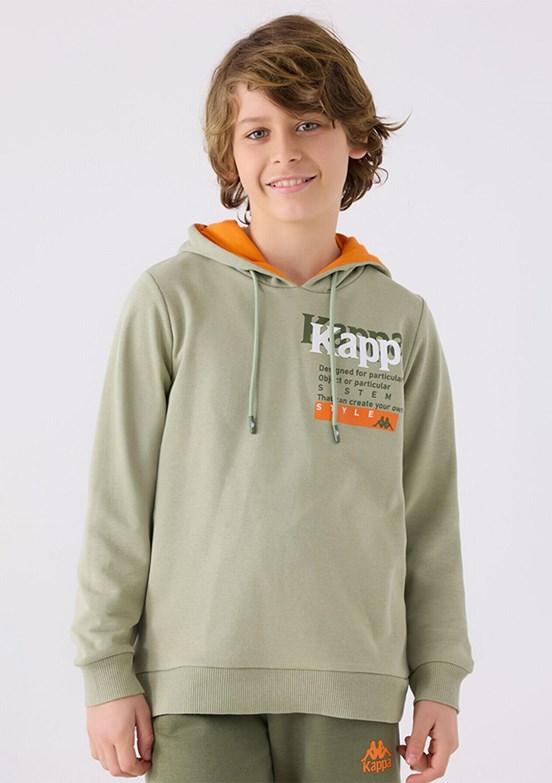 Kappa Çay Yeşili Erkek Çocuk Baskılı Sweatshirt