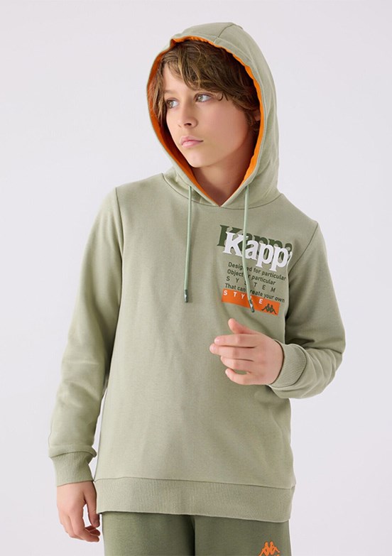 Kappa Çay Yeşili Erkek Çocuk Baskılı Sweatshirt