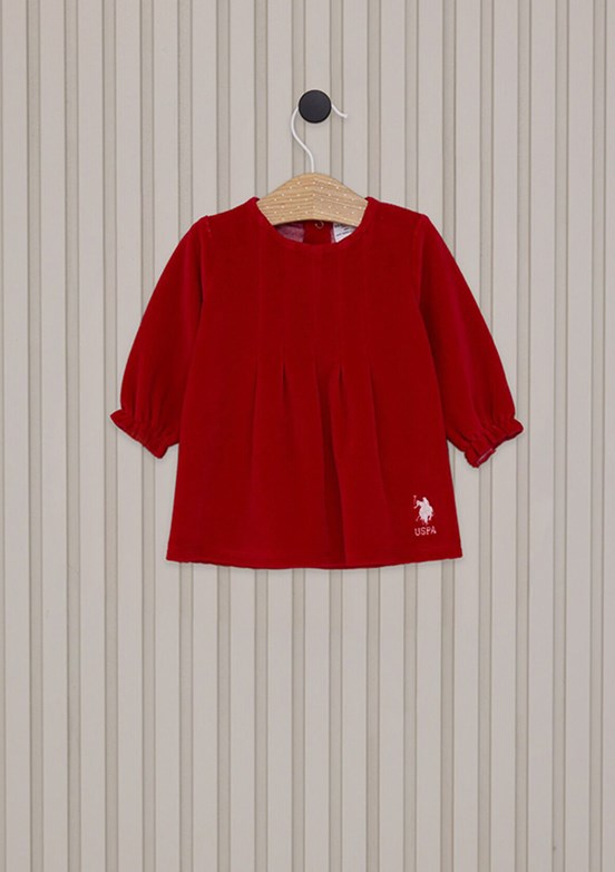 US POLO ASSN Kırmızı Kız Bebek Basic Elbise