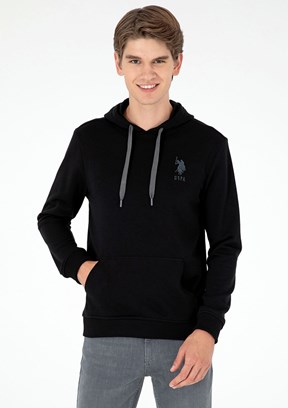 US POLO ASSN Siyah Erkek Basic Sweatshirt