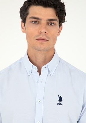 US POLO ASSN Erkek Mavi Uzun Kol Gömlek