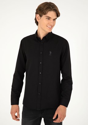 US POLO ASSN Siyah Erkek Uzun Kol Gömlek
