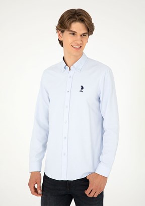 US POLO ASSN Mavi Erkek Uzun Kol Gömlek