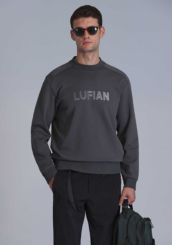 LUFIAN Yeşil Erkek Baskılı Sweatshirt