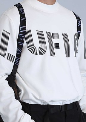 LUFIAN Beyaz Erkek Baskılı Sweatshirt