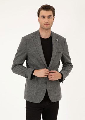 PİERRE CARDİN Füme Erkek Slim Ceket