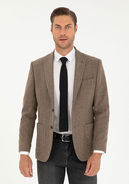 PİERRE CARDİN Kahverengi Erkek Slim Ceket
