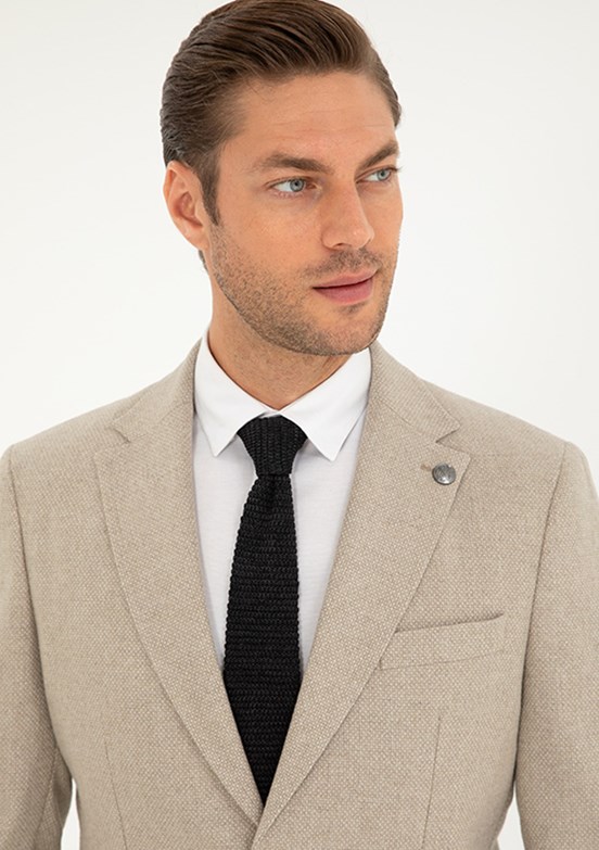 PİERRE CARDİN Bej Erkek Slim Ceket