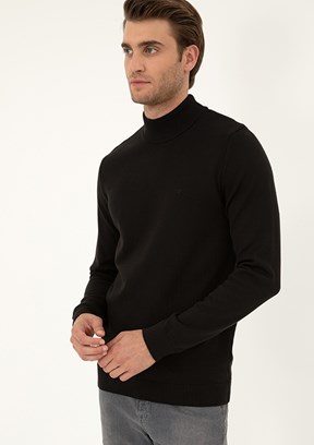 PİERRE CARDİN Siyah Erkek Basic Kazak
