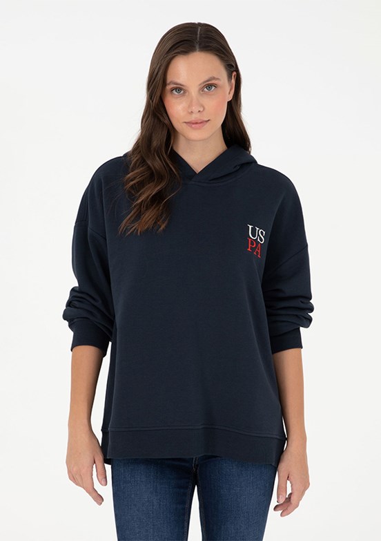 US POLO ASSN Lacivert Kadın Cropped Sweatshirt