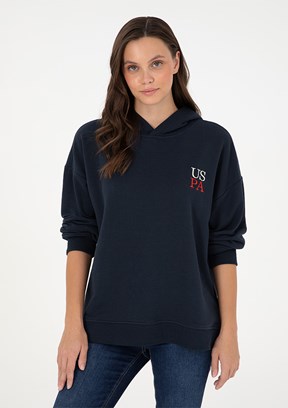 US POLO ASSN Lacivert Kadın Cropped Sweatshirt