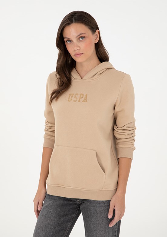 US POLO ASSN Bej Kadın Basic Sweatshirt