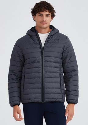 Skechers Gri Erkek Essential Hooded Kapüşonlu Mont