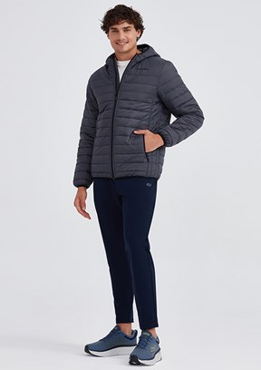 Skechers Gri Erkek Essential Hooded Kapüşonlu Mont