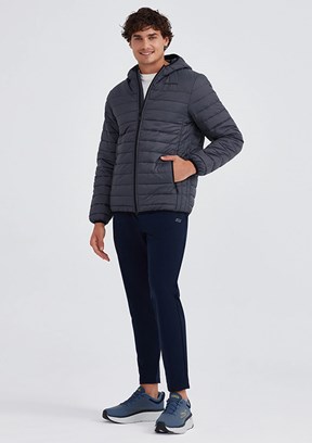 Skechers Gri Erkek Essential Hooded Kapüşonlu Mont