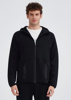 Skechers Siyah Erkek 2Xi-lock Full Zip Hoodie Kapüşonlu Sweatshirt
