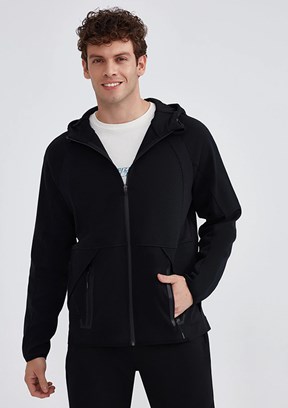 Skechers Siyah Erkek 2Xi-lock Full Zip Hoodie Kapüşonlu Sweatshirt