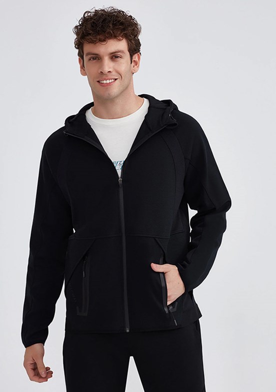 Skechers Siyah Erkek 2Xi-lock Full Zip Hoodie Kapüşonlu Sweatshirt