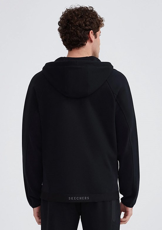 Skechers Siyah Erkek 2Xi-lock Full Zip Hoodie Kapüşonlu Sweatshirt