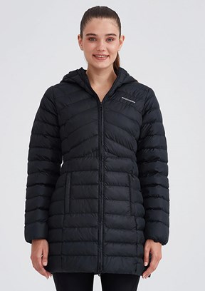 Skechers Siyah Kadın Essential Maxi Length Hooded Kapüşonlu Mont