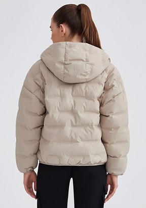 Skechers Gri Kadın Outerwear Padded Kapüşonlu Mont