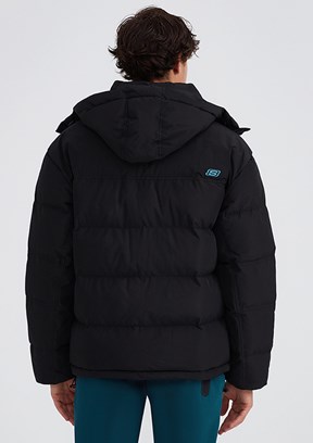 Skechers Siyah Erkek Outerwear Padded Kapüşonlu Mont