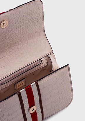 GUESS NELKA CROSSBODY FLAP - HWCG9307200 Kadın Taş Çapraz Çanta