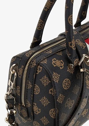 GUESS NELKA BOX SATCHEL - HWPG9307050 Kadın Kahverengi Omuz Çantası