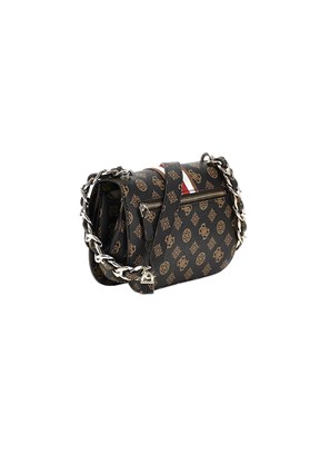 GUESS NELKA CROSSBODY FLAP - HWPG9307200 Kadın Kahverengi Çapraz Çanta